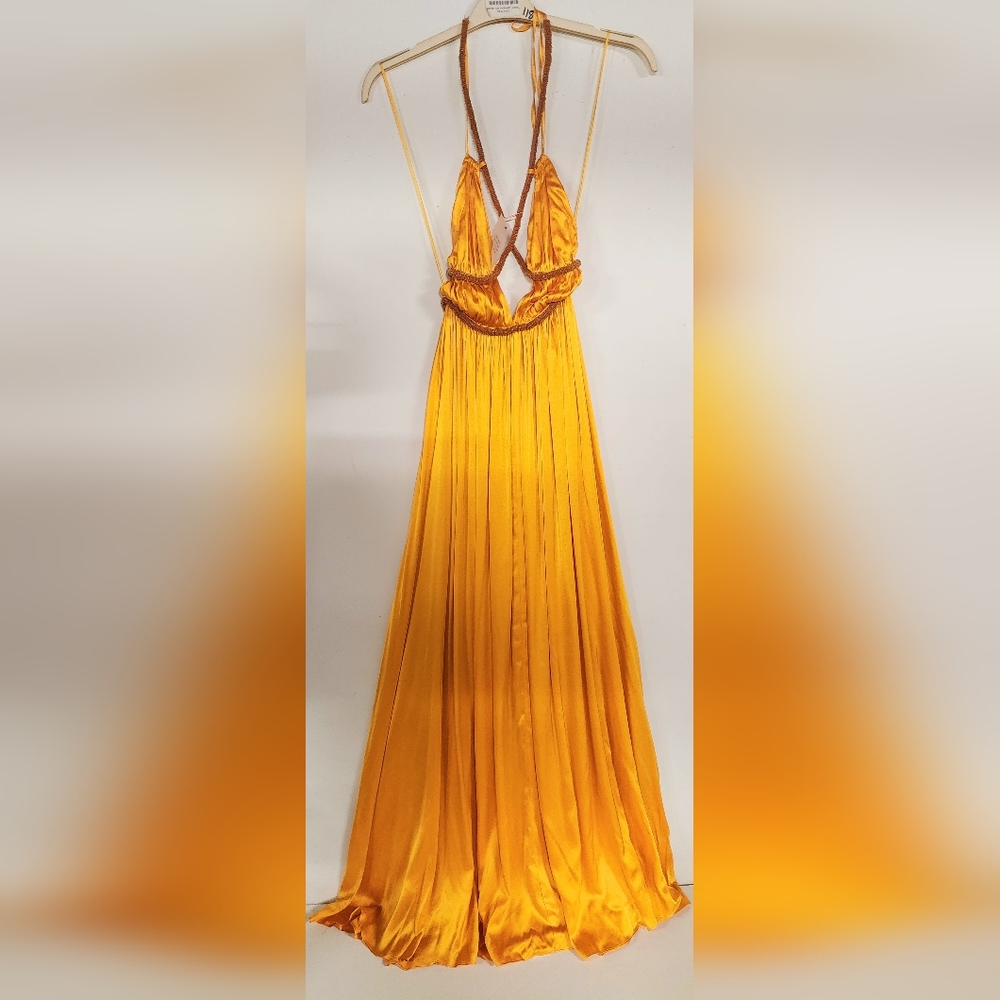 Cult Gaia Salee Gown in Marigold Sz 2 - Picture 4 of 9